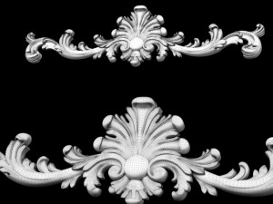 baroque classic carving Modèle 3D