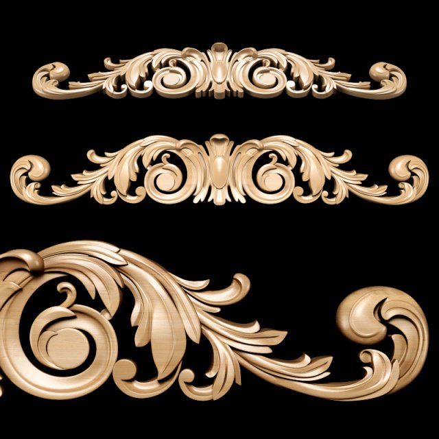 classic style carving 3D Модель .c4d .max .obj .3ds .fbx .stl .blend 