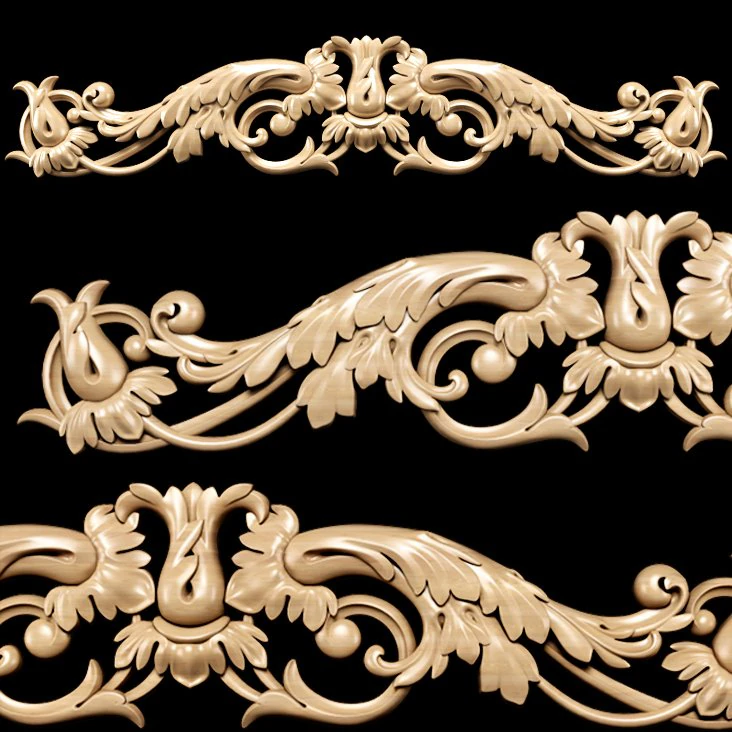 baroque classic carving 3D Model .c4d .max .obj .3ds .fbx .stl .blend 
