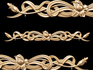 carved art nouveau 3D Model