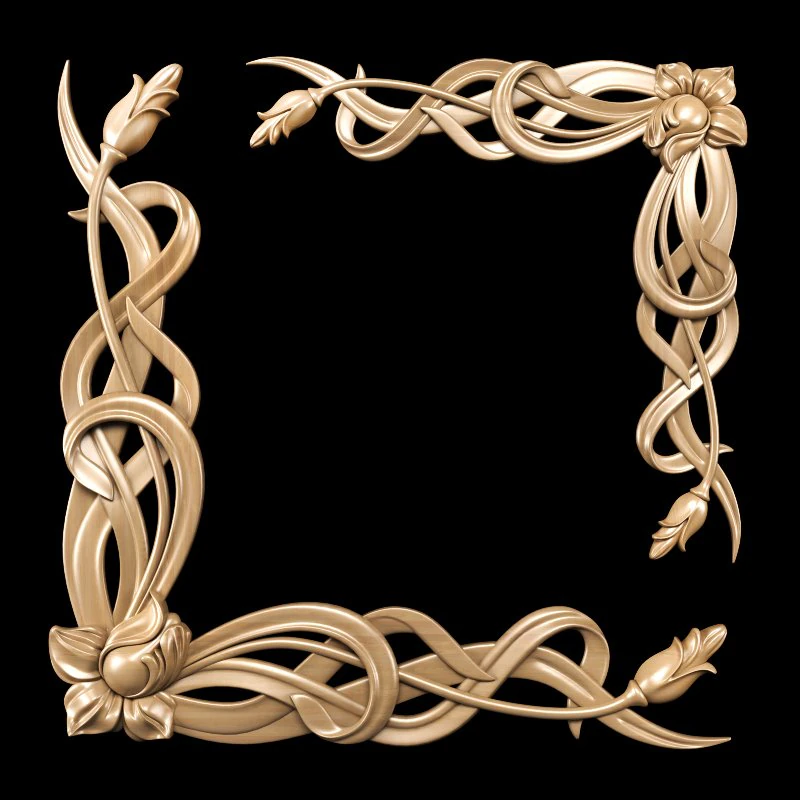 carved art nouveau 3D Model .c4d .max .obj .3ds .fbx .stl .blend 