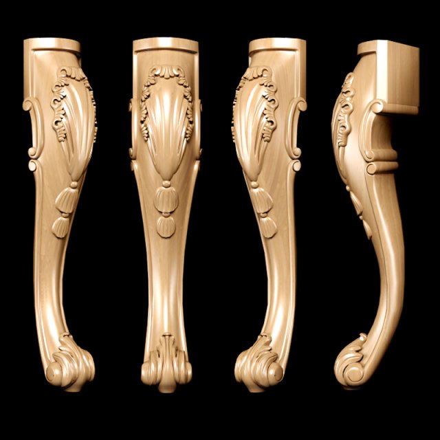 classic carved leg 3D Model .c4d .max .obj .3ds .fbx .stl .blend 