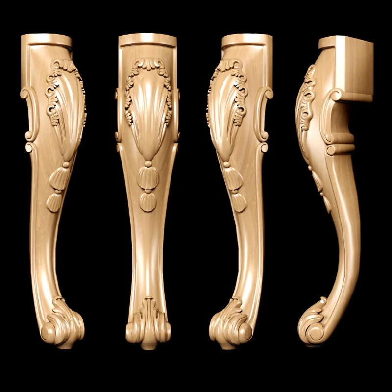 classic carved leg 3D Model .c4d .max .obj .3ds .fbx .stl .blend