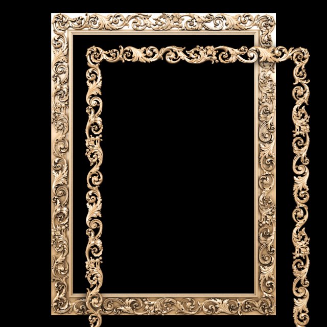 classic style carved frame Model 3D .c4d .max .obj .3ds .fbx .stl .blend 