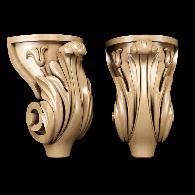 classic carved leg 3D Model .c4d .max .obj .3ds .fbx .stl .blend 