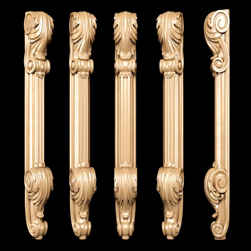 classic carved leg 3D Model .c4d .max .obj .3ds .fbx .stl .blend 