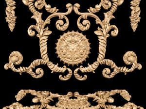 Baroque classical carving Model 3D