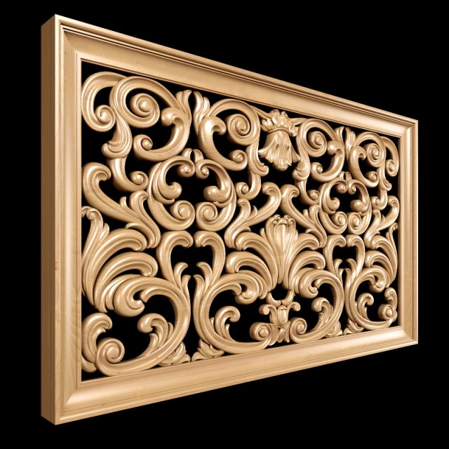 classical decorative screen 3D मॉडल .c4d .max .obj .3ds .fbx .stl .blend 