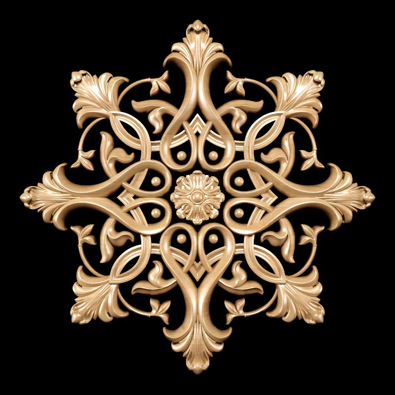 classic style carving rosette 3D Model .c4d .max .obj .3ds .fbx .stl .blend