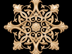 classic style carving rosette Modelo 3D