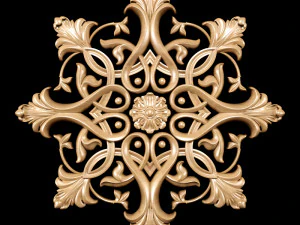 roseta de escultura em estilo cl&aacute;ssico Modelo 3D