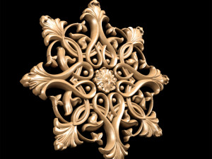 classic style carving rosette 3D Модель
