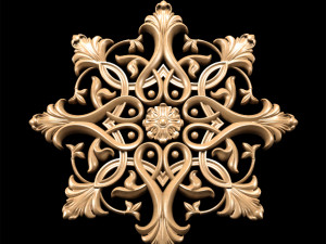 classic style carving rosette 3D Модель
