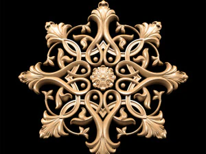 classic style carving rosette 3D Model