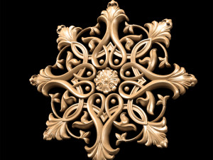 classic style carving rosette 3D Модель