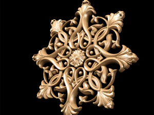 classic style carving rosette 3D Model