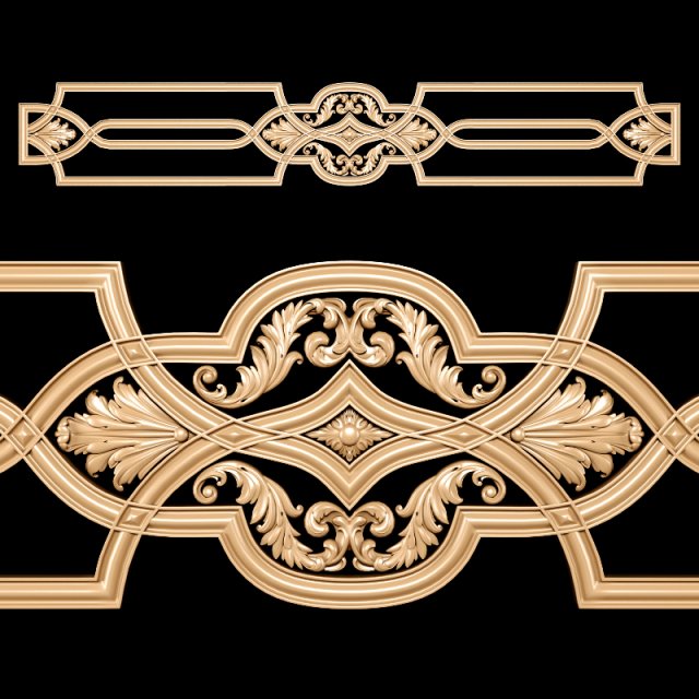 classic style carved wall decor 3D मॉडल .c4d .max .obj .3ds .fbx .stl .blend 