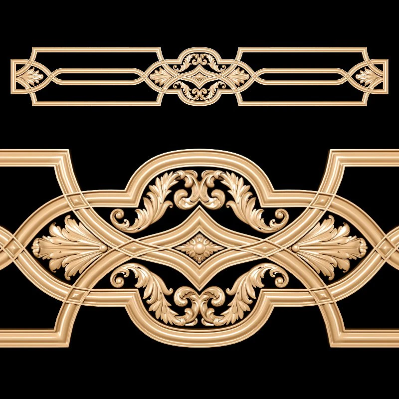 classic style carved wall decor 3D Model .c4d .max .obj .3ds .fbx .stl .blend 