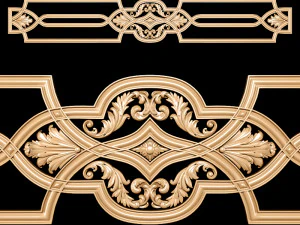 decora&ccedil;&atilde;o de parede esculpida em estilo cl&aacute;ssico Modelo 3D