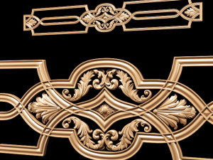 classic style carved wall decor 3D मॉडल