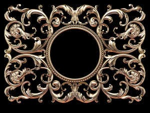 Moldura esculpida cl&aacute;ssica em arquivo STL de estilo barroco inclu&iacute;do Modelo 3D