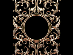 Classic carved frame in Baroque style STL file included Model 3D