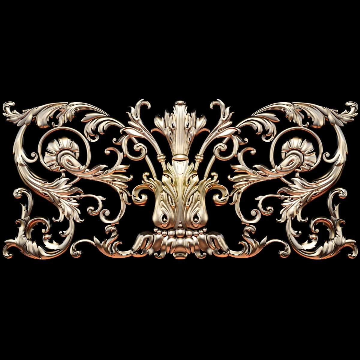 Classic carved decor baroque carving 3D Model .c4d .max .obj .3ds .fbx .stl .blend 