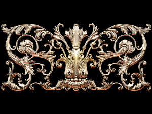 Classic carved decor baroque carving 3D Model