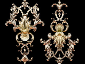 Classic carved trim in Baroque style STL file included 3D Model