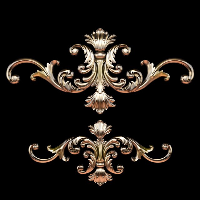 Classic carved trim in Baroque style STL file included 3D 模型 .c4d .max .obj .3ds .fbx .stl .blend 