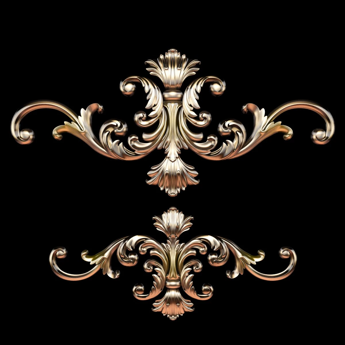 Classic carved trim in Baroque style STL file included 3D Model .c4d .max .obj .3ds .fbx .stl .blend