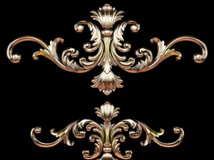 Classic carved trim in Baroque style STL file included 3D मॉडल
