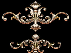 Acabamento cl&aacute;ssico esculpido em arquivo STL de estilo barroco inclu&iacute;do Modelo 3D