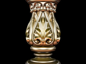 Classic carved cone baluster column base STL file included Modelo 3D