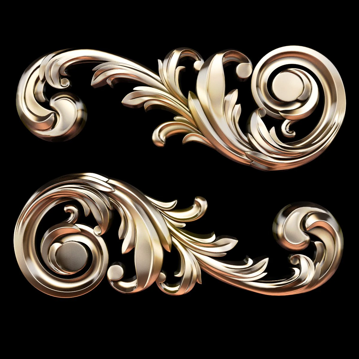 Acabamento cl&aacute;ssico esculpido em arquivo STL de estilo barroco inclu&iacute;do Modelo 3D .c4d .max .obj .3ds .fbx .stl .blend 