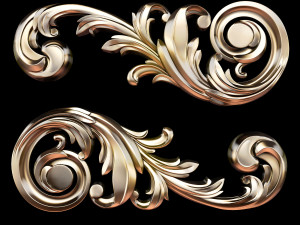 Classic carved trim in baroque style STL file included Modèle 3D