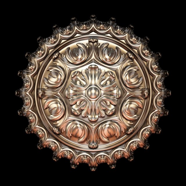 Classic carving rosette baroque style STL file included 3Dモデル .c4d .max .obj .3ds .fbx .stl .blend 