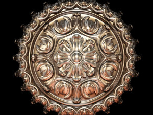 Classic carving rosette baroque style STL file included 3D Model