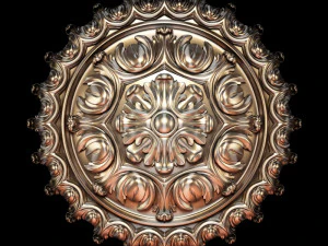Rosette de sculpture classique de style baroque, fichier STL inclus Modèle 3D