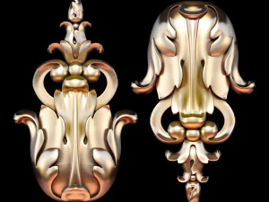 Trim vertikal berukir klasik dalam file STL gaya Barok disertakan Model 3D