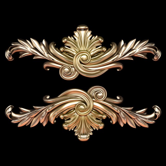 Classic carved horizontal trim in Baroque style STL file included Modello 3D .c4d .max .obj .3ds .fbx .stl .blend 