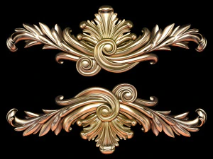 바로크 스타일 STL 파일의 클래식 조각 수평 트림 포함 3D 모델