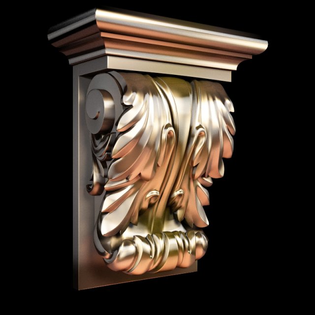 Classic carving bracket baroque style STL file included 3D Model .c4d .max .obj .3ds .fbx .stl .blend 