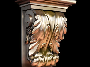 Classic carving bracket baroque style STL file included 3D Model