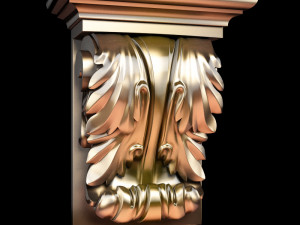 Classic carving bracket baroque style STL file included 3D Model