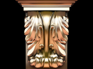 Classic carving bracket baroque style STL file included 3D Model