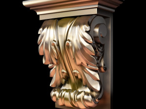 Classic carving bracket baroque style STL file included 3D Model