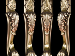 क्लासिक नक्काशीदार पैर बारोक शैली एसटीएल फ़ाइल शामिल है 3D मॉडल