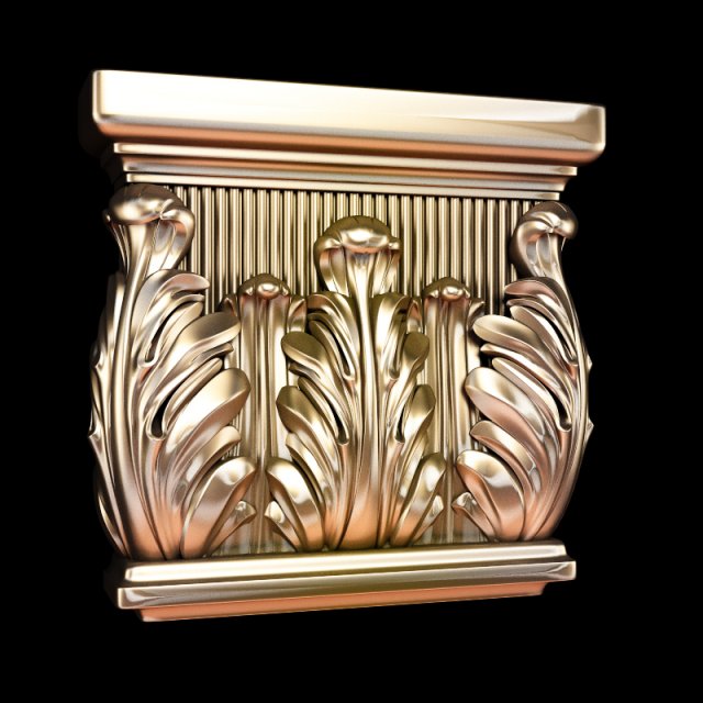 Classic carving chapiter baroque style STL file included 3D Model .c4d .max .obj .3ds .fbx .stl .blend 