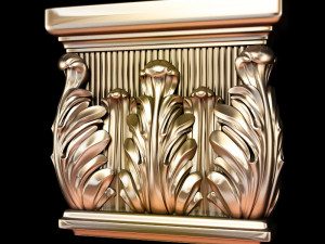 Classic carving chapiter baroque style STL file included 3D Model